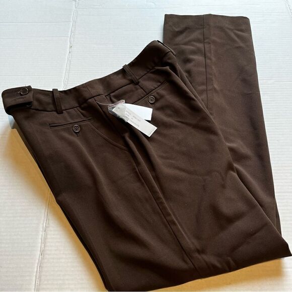 Larry Levine Stretch pants Size 10 Chocolate NWT 5 pockets belt loops - Picture 2 of 11